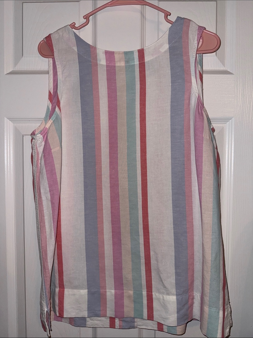 Ellen Tracy Pastel Multi-Stripe Sleeveless Tank Top